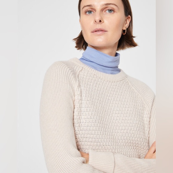 Club Monaco mixed stitch shrunken sweater - Picture 2 of 7